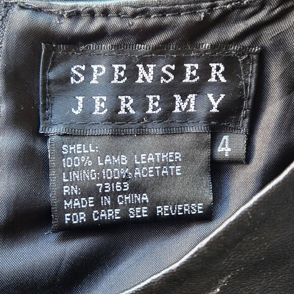 Real Leather Black Dress, Size 4 - Picture 5 of 7